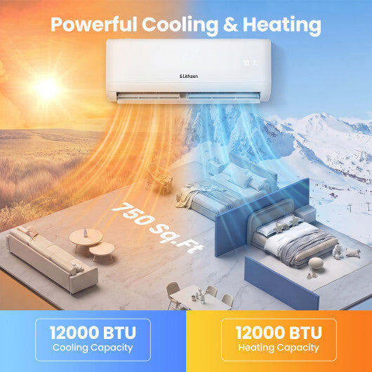 Lithzen 12000 BTU 208-230V 17 SEER2 Mini Split Air Conditioner and Heater WiFi Enabled LuxuryLifeWay Online Store