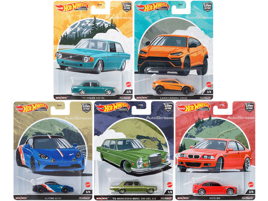 "Auto Strasse" 5 piece Set "Car Culture" Series Diecast Model Cars by Hot Wheels LuxuryLifeWay Online Store