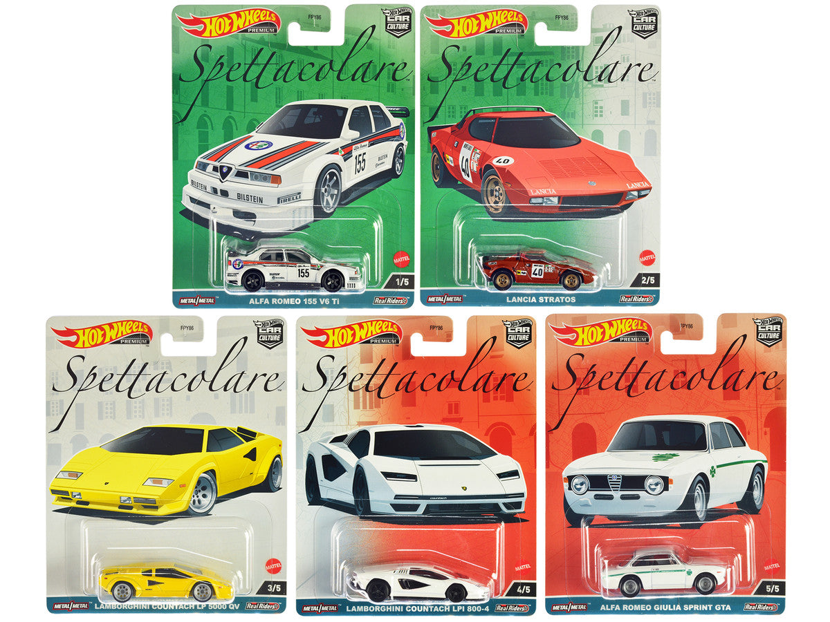 "Spettacolare" 5 piece Set "Car Culture" Series Diecast Model Cars by Hot Wheels LuxuryLifeWay Online Store
