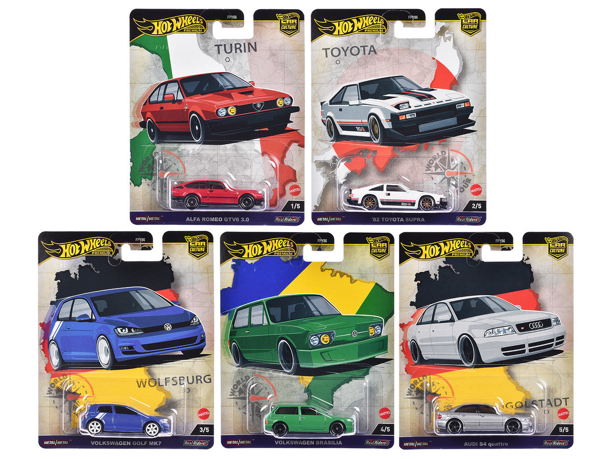"World Tour" 5 piece Set "Car Culture" 2024 Series A Diecast Model Cars by Hot Wheels LuxuryLifeWay Online Store