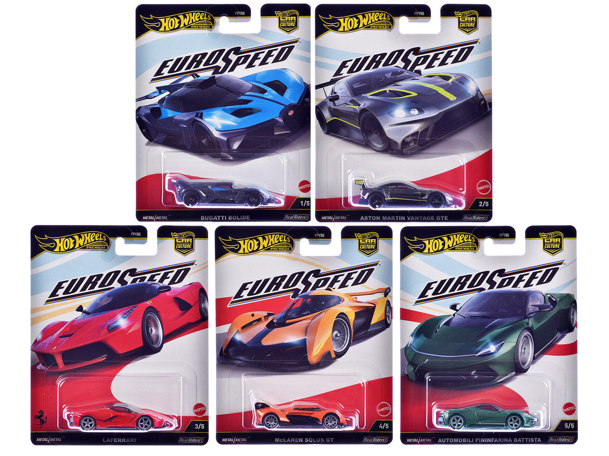 "Euro Speed" 5 piece Set "Car Culture" 2025 Series L Diecast Model Cars by Hot Wheels LuxuryLifeWay Online Store