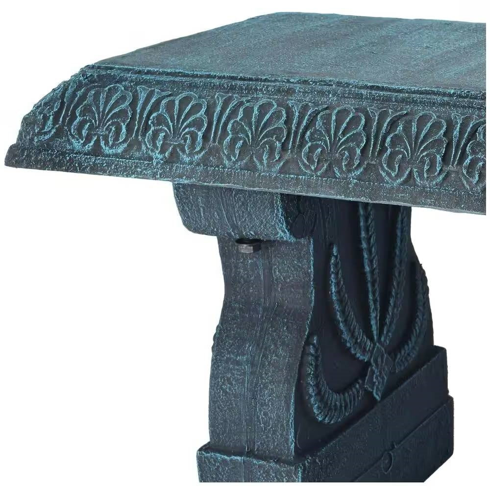 Black Fiber-Clay Resin Outdoor Garden Bench in Stone Finish LuxuryLifeWay Online Store