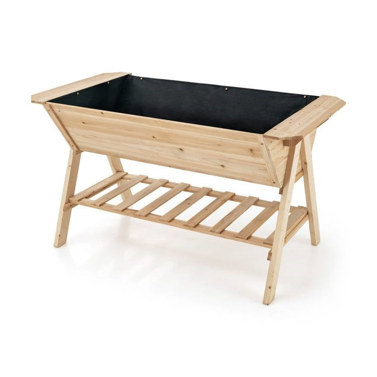 Farmhouse 2 Tier Large Outdoor Natural Wooden 5-ft Raised Garden Bed Planter Box LuxuryLifeWay Online Store