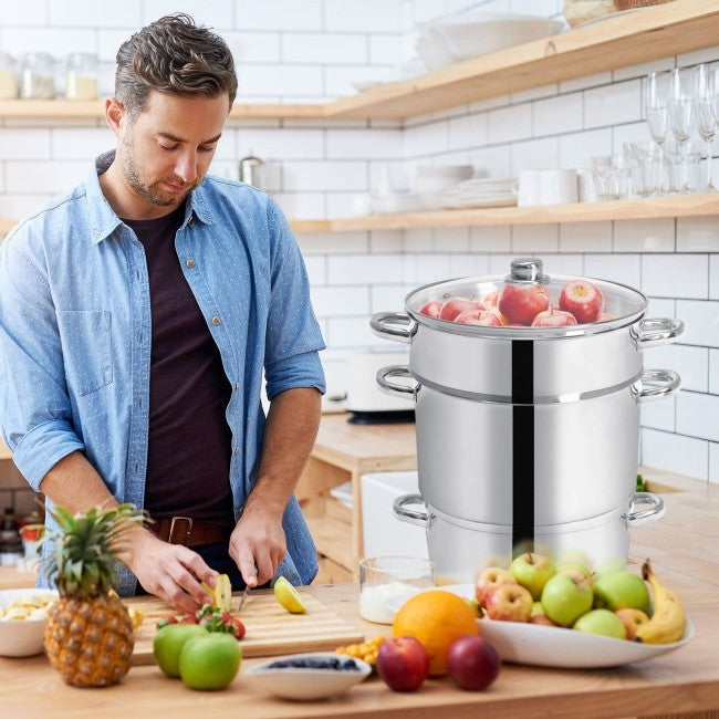 11 Quart Stainless Steel Steamer / Fruit Vegetable Juicer LuxuryLifeWay Online Store