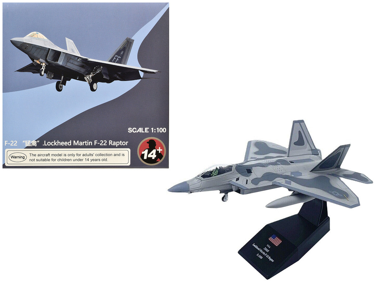 Lockheed Martin F-22A Raptor Stealth Aircraft "27th Figher Squadron 1st Operations Group Langley AFB" (2005) United States Air Force 1/100 Diecast Model Airplane LuxuryLifeWay Online Store