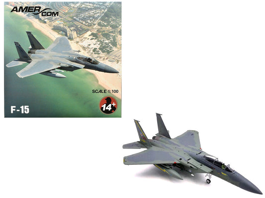 McDonnell Douglas F-15A Eagle Aircraft "Spittin Kittens 5th Fighter-Interceptor Squadron Tactical Air Command Minot AFB" (1985) United States Air Force 1/100 Diecast Model Airplane LuxuryLifeWay Online Store