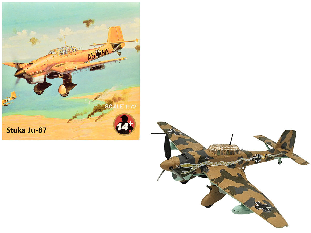 Junkers Ju 87R Trop Stuka Bomber Aircraft "Immelmann 6./StG 2 Libya" (1941) German Luftwaffe 1/72 Diecast Model Airplane LuxuryLifeWay Online Store