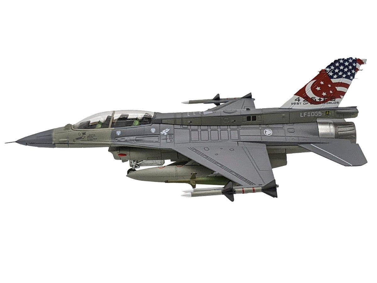 General Dynamics F-16D Fighting Falcon Fighter Aircraft "425th Fighter Squadron Best of Both Worlds Peace Carvin II 25th Anniversary Livery 56th Fighter Wing Luke AFB" (2018) United States Air Force 1/72 Diecast Model Airplane LuxuryLifeWay Online Store