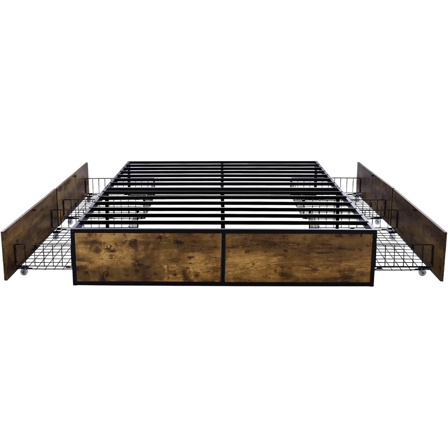 Full Metal Wood Platform Bed Frame with 4 Storage Drawers - 600 lbs Max Weight LuxuryLifeWay Online Store