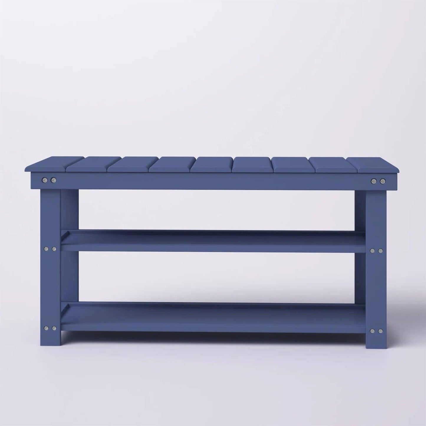 Blue Wood 2-Shelf Shoe Rack Storage Bench - 150 lbs. Weight Capacity LuxuryLifeWay Online Store