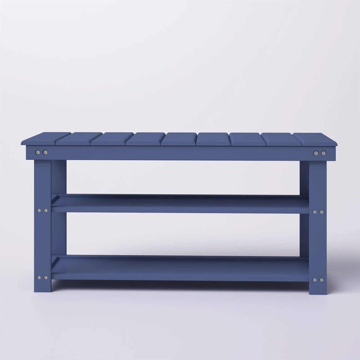 Blue Wood 2-Shelf Shoe Rack Storage Bench - 150 lbs. Weight Capacity LuxuryLifeWay Online Store