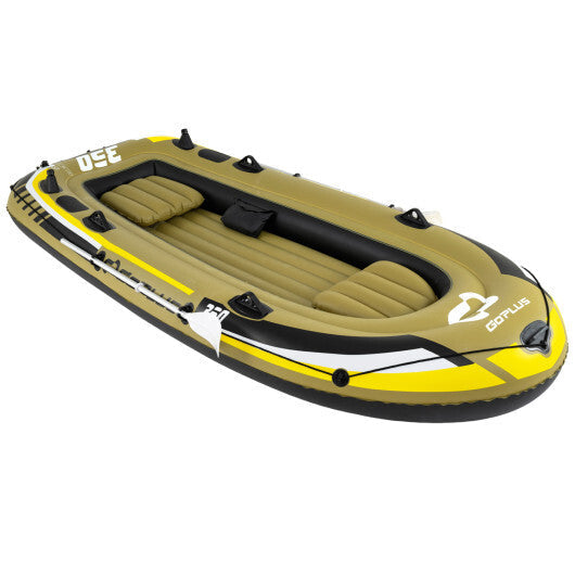 Heavy-Duty Inflatable Boat 4-Person Fishing Raft Set-Green LuxuryLifeWay Online Store