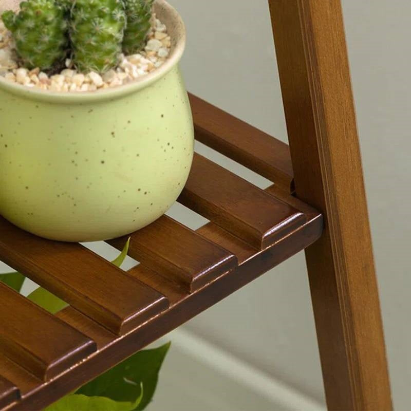 Modern Boho Wooden 4-Shelf Pyramidal Plant Stand LuxuryLifeWay Online Store