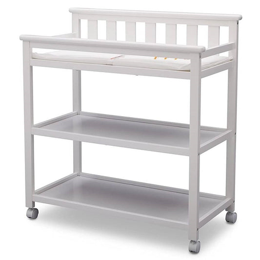 Modern White Baby's First 2 Shelf Changing Table with Wheels LuxuryLifeWay Online Store