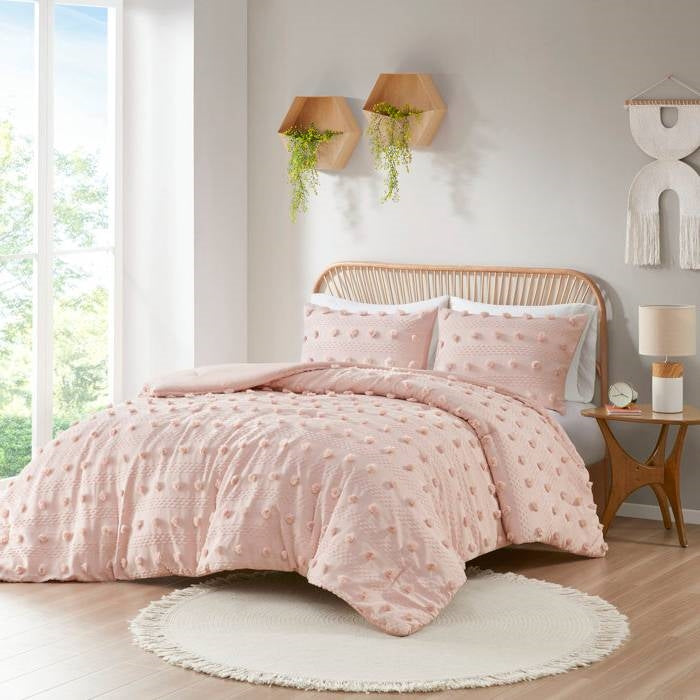 Full/Queen 3-Piece Pink Pompom Microfiber Comforter Set LuxuryLifeWay Online Store