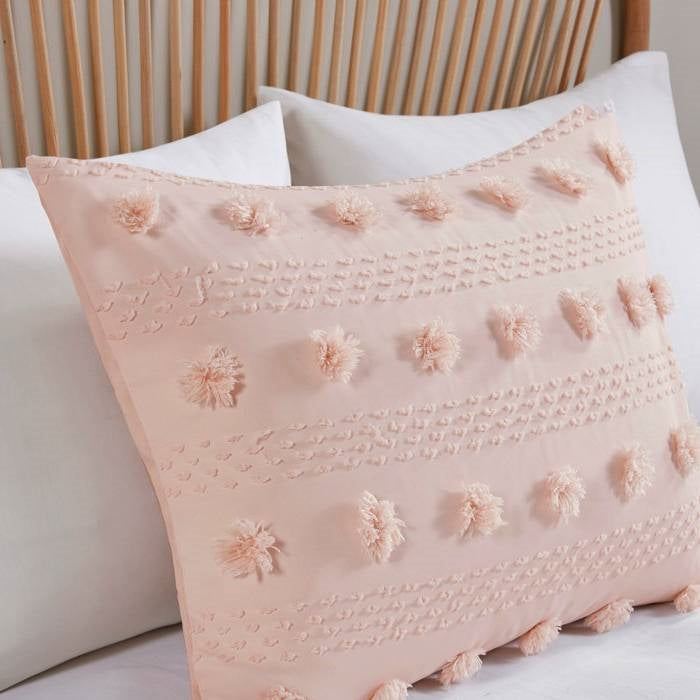 Full/Queen 3-Piece Pink Pompom Microfiber Comforter Set LuxuryLifeWay Online Store