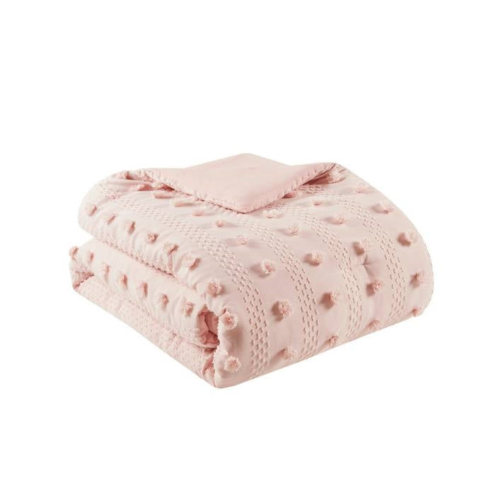 Full/Queen 3-Piece Pink Pompom Microfiber Comforter Set LuxuryLifeWay Online Store