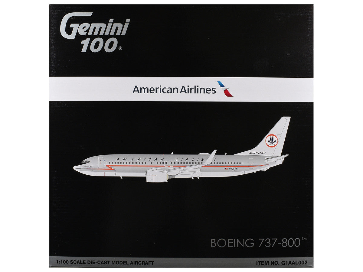 Boeing 737-800 Commercial Aircraft "American Airlines - American Heritage Jet" (N905NN) Silver with Red Stripes "Gemini 100" Series 1/100 Diecast Model Airplane by GeminiJets LuxuryLifeWay Online Store