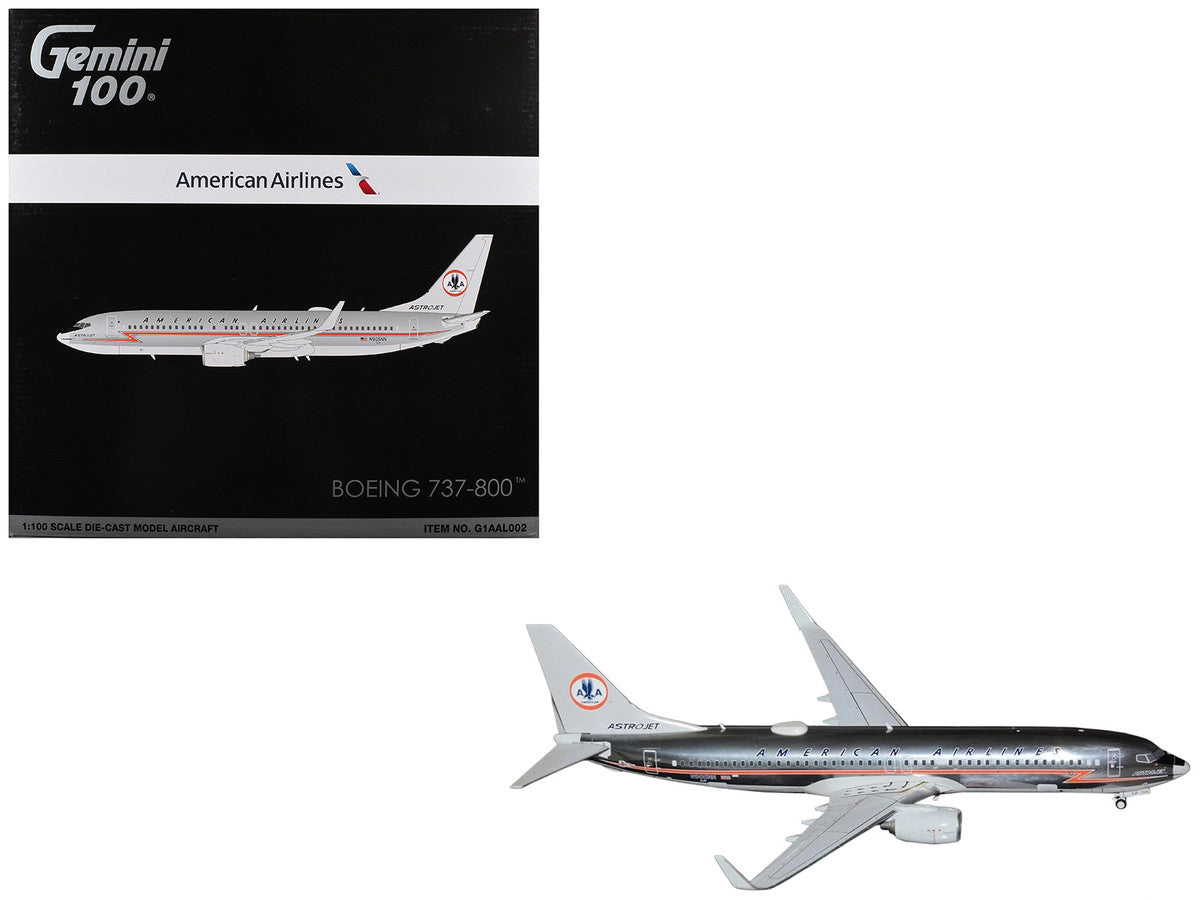 Boeing 737-800 Commercial Aircraft "American Airlines - American Heritage Jet" (N905NN) Silver with Red Stripes "Gemini 100" Series 1/100 Diecast Model Airplane by GeminiJets LuxuryLifeWay Online Store