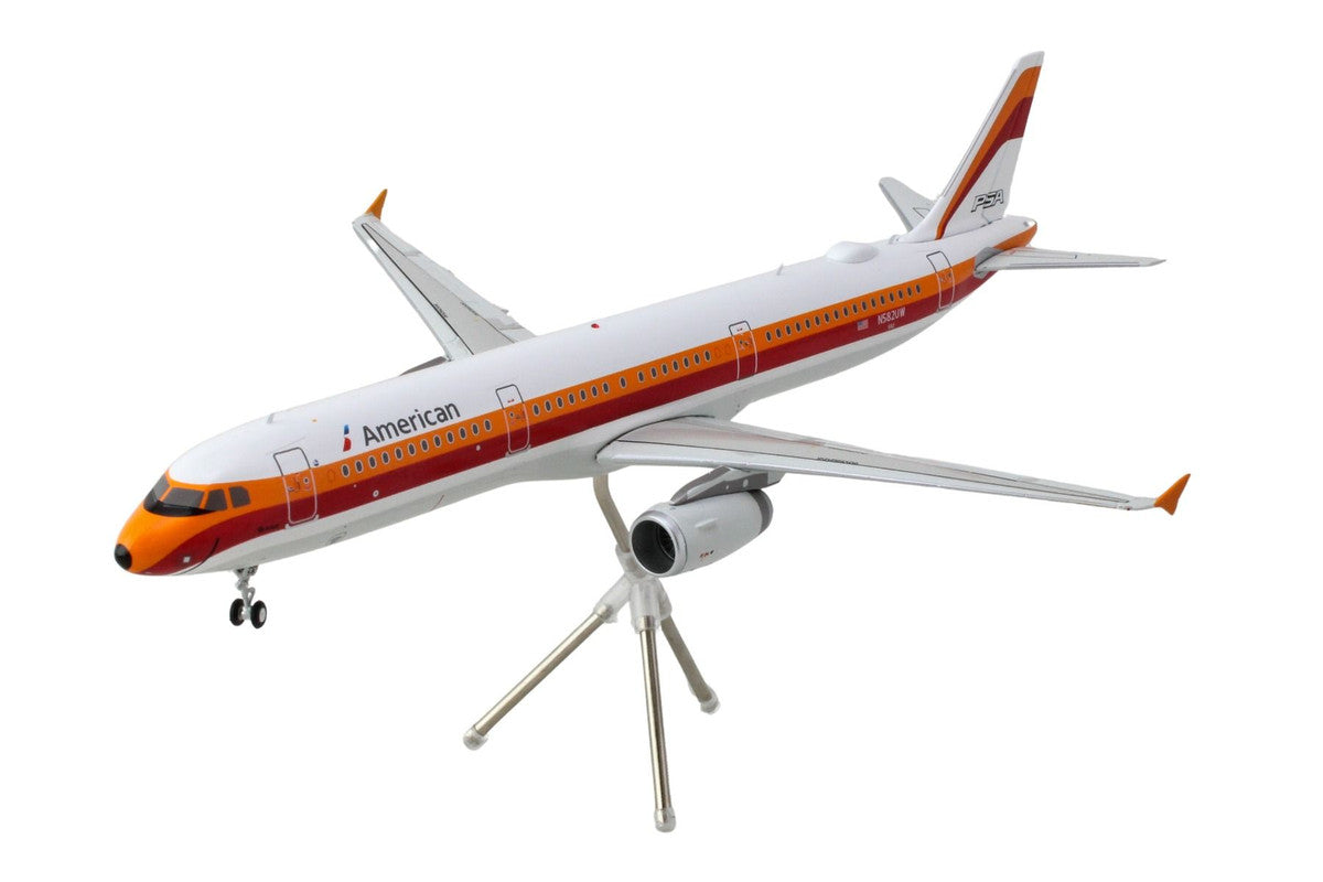 Airbus A321 Commercial Aircraft "American Airlines - PSA" (N582UW) White with Red and Orange Stripes "Gemini 200" Series 1/200 Diecast Model Airplane by GeminiJets LuxuryLifeWay Online Store