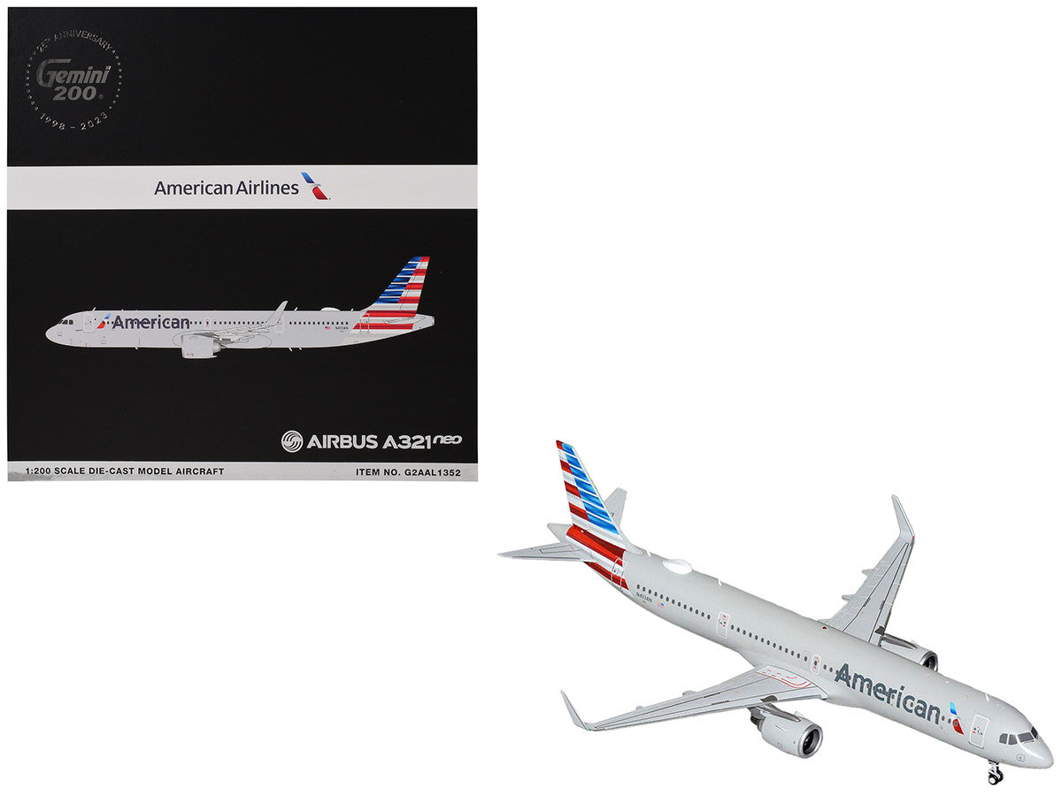 Airbus A321neo Commercial Aircraft "American Airlines" (N413AN) Gray with Striped Tail "Gemini 200" Series 1/200 Diecast Model Airplane by GeminiJets LuxuryLifeWay Online Store