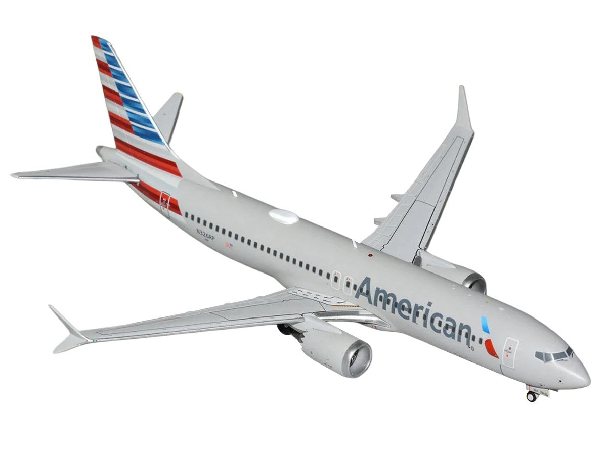 Boeing 737 MAX 8 Commercial Aircraft "American Airlines" (N326RP) Gray with Striped Tail "Gemini 200" Series 1/200 Diecast Model by GeminiJets LuxuryLifeWay Online Store