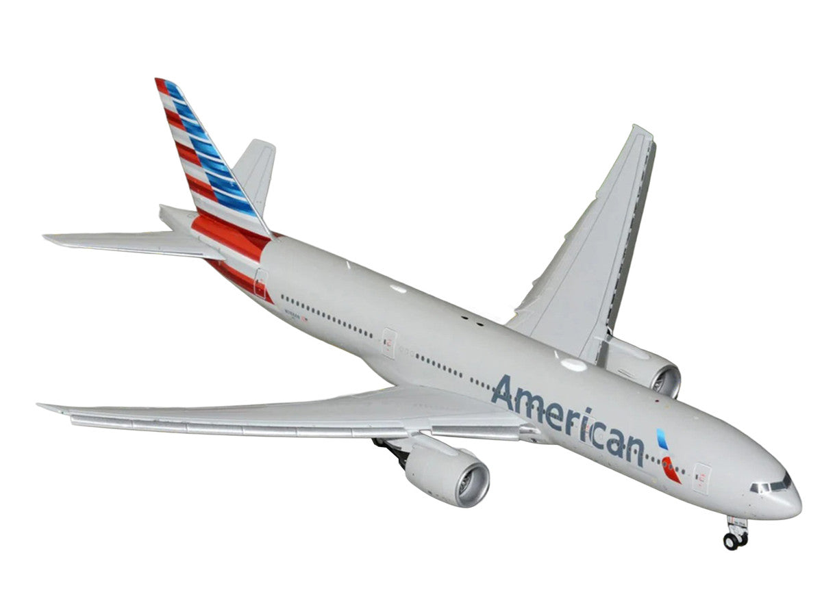 Boeing 777-200ER Commercial Aircraft with Flaps Down "American Airlines" (N788AN) Silver with Striped Tail "Gemini 200" 1/200 Diecast Model Airplane by GeminiJets LuxuryLifeWay Online Store