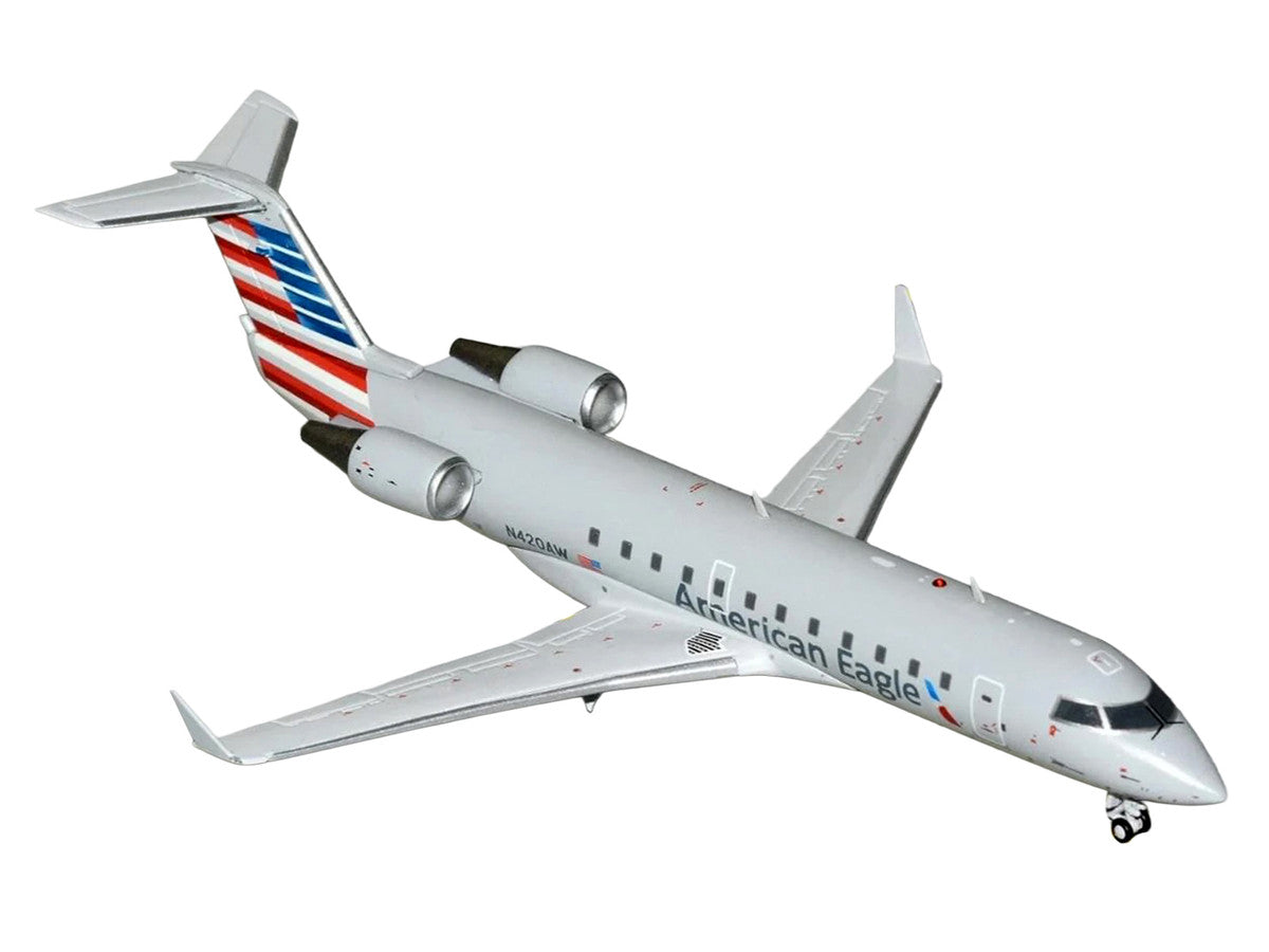 Bombardier CRJ200 Commercial Aircraft "American Eagle" (N420AW) Gray with Striped Tail "Gemini 200" Series 1/200 Diecast Model Airplane by GeminiJets LuxuryLifeWay Online Store