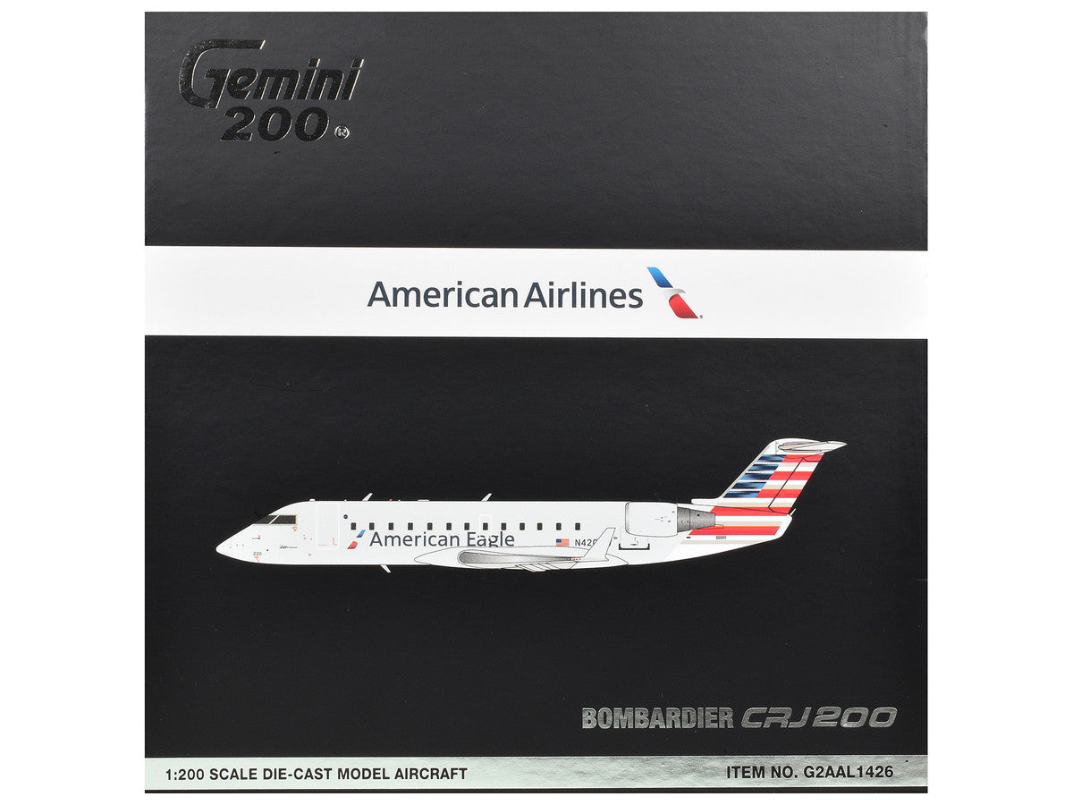 Bombardier CRJ200 Commercial Aircraft "American Eagle" (N420AW) Gray with Striped Tail "Gemini 200" Series 1/200 Diecast Model Airplane by GeminiJets LuxuryLifeWay Online Store