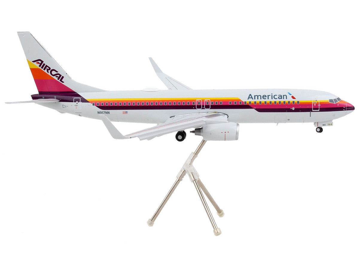Boeing 737-800 Commercial Aircraft with Flaps Down "American Airlines - AirCal" Gray with Stripes "Gemini 200" Series 1/200 Diecast Model Airplane by GeminiJets LuxuryLifeWay Online Store