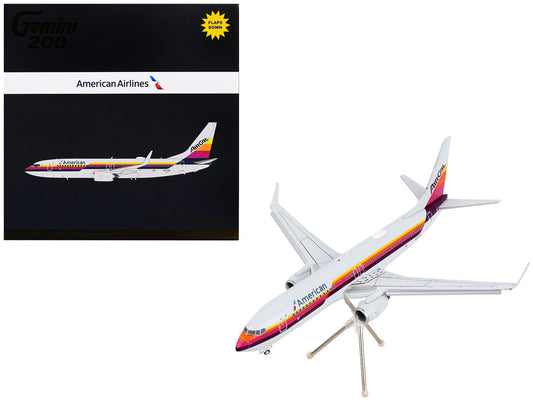 Boeing 737-800 Commercial Aircraft with Flaps Down "American Airlines - AirCal" Gray with Stripes "Gemini 200" Series 1/200 Diecast Model Airplane by GeminiJets LuxuryLifeWay Online Store