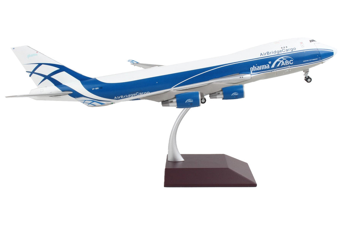 Boeing 747-400F Commercial Aircraft "AirBridgeCargo Airlines" White with Blue Stripes "Gemini 200 - Interactive" Series 1/200 Diecast Model Airplane by GeminiJets LuxuryLifeWay Online Store