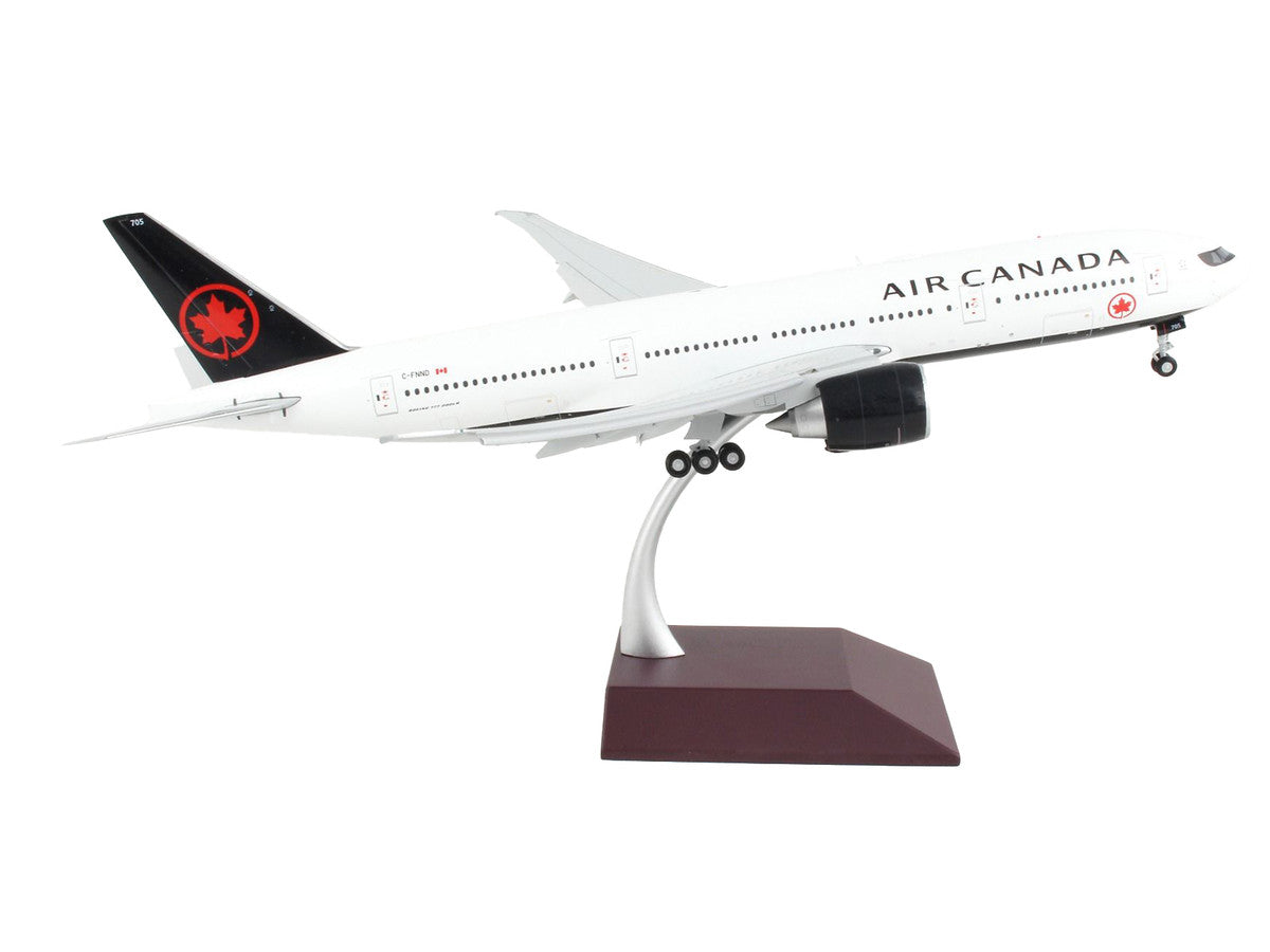 Boeing 777-200LR Commercial Aircraft with Flaps Down "Air Canada" White with Black Tail "Gemini 200" Series 1/200 Diecast Model Airplane by GeminiJets LuxuryLifeWay Online Store