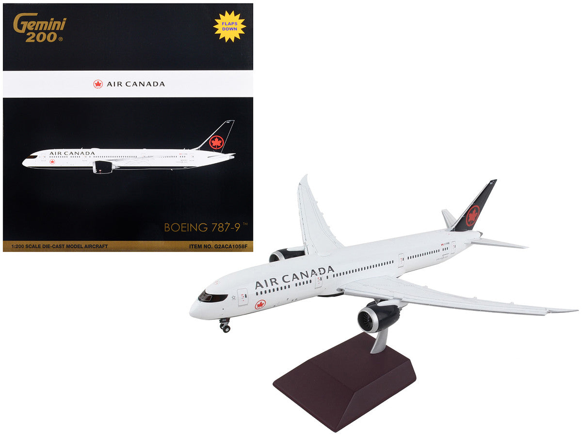 Boeing 787-9 Commercial Aircraft with Flaps Down "Air Canada" White with Black Tail "Gemini 200" Series 1/200 Diecast Model Airplane by GeminiJets LuxuryLifeWay Online Store