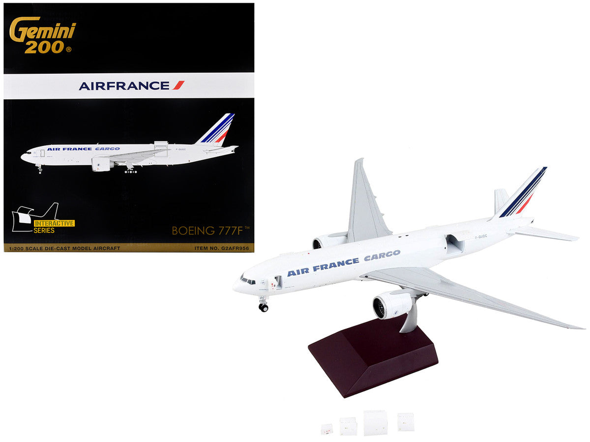 Boeing 777F Commercial Aircraft "Air France Cargo" White with Striped Tail "Gemini 200 - Interactive" Series 1/200 Diecast Model Airplane by GeminiJets LuxuryLifeWay Online Store