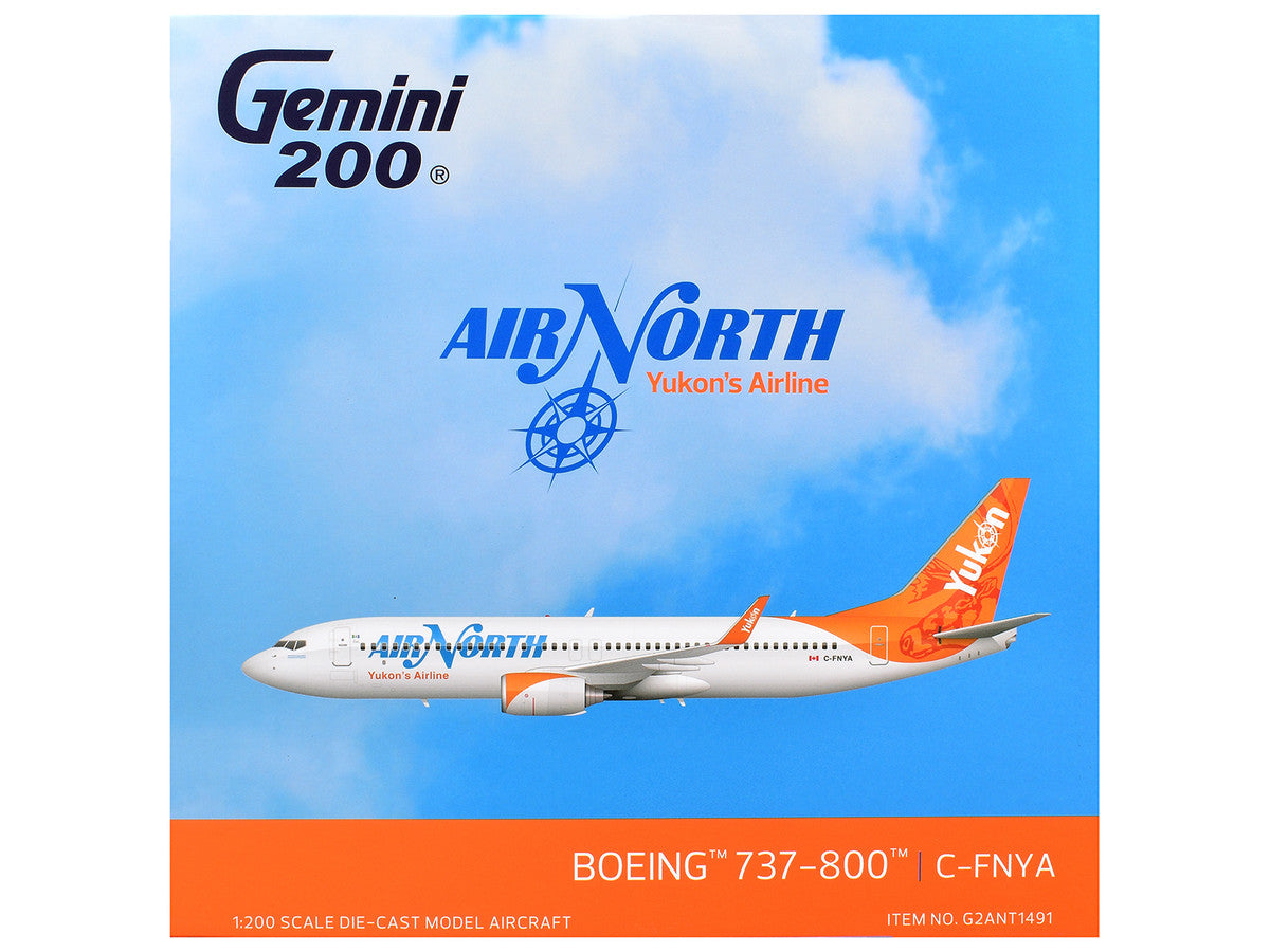 Boeing 737-800 Commercial Aircraft "Air North" (C-FNYA) White with Orange Tail "Gemini 200" 1/200 Diecast Model by GeminiJets LuxuryLifeWay Online Store