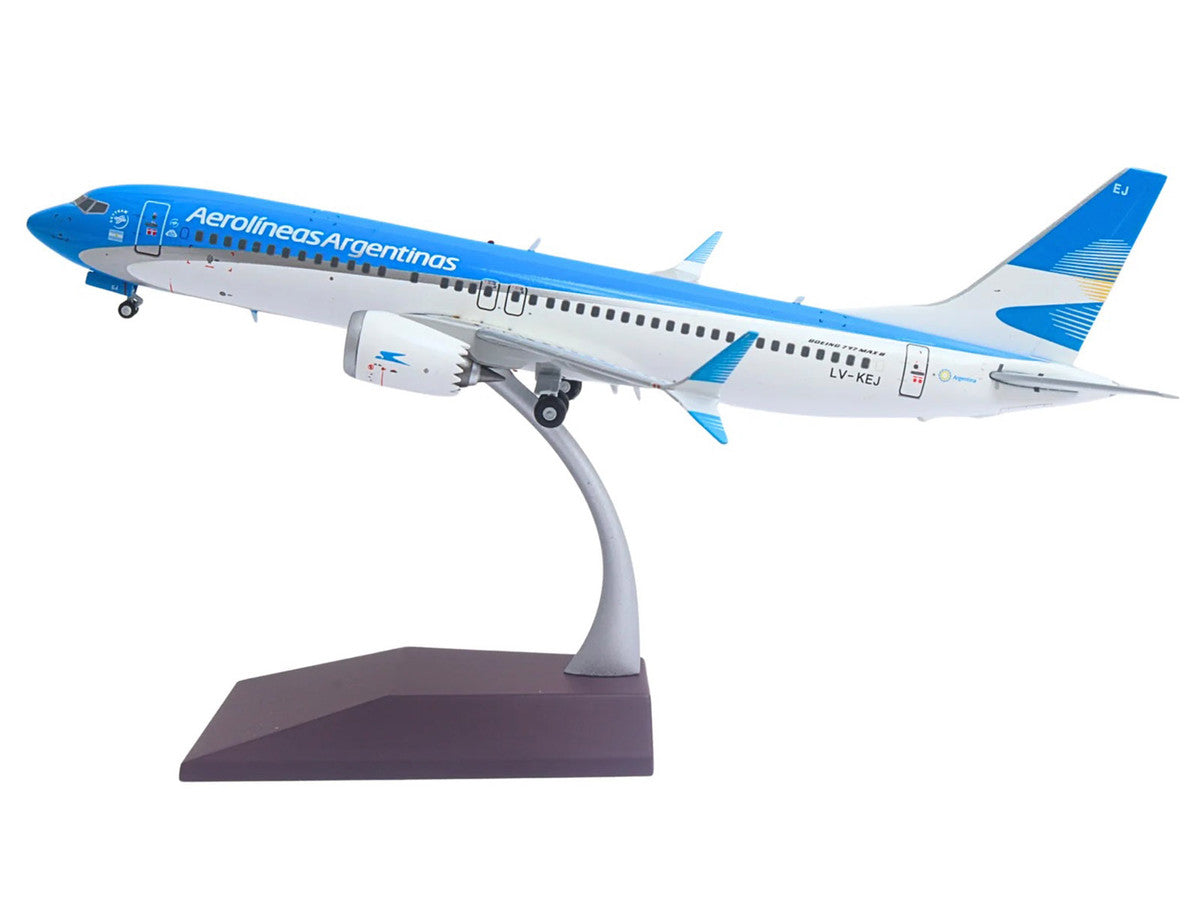 Boeing 737 MAX 8 Commercial Aircraft "Aerolineas Argentinas" (LV-KEJ) White and Blue "Gemini 200" Series 1/200 Diecast Model Airplane by GeminiJets LuxuryLifeWay Online Store