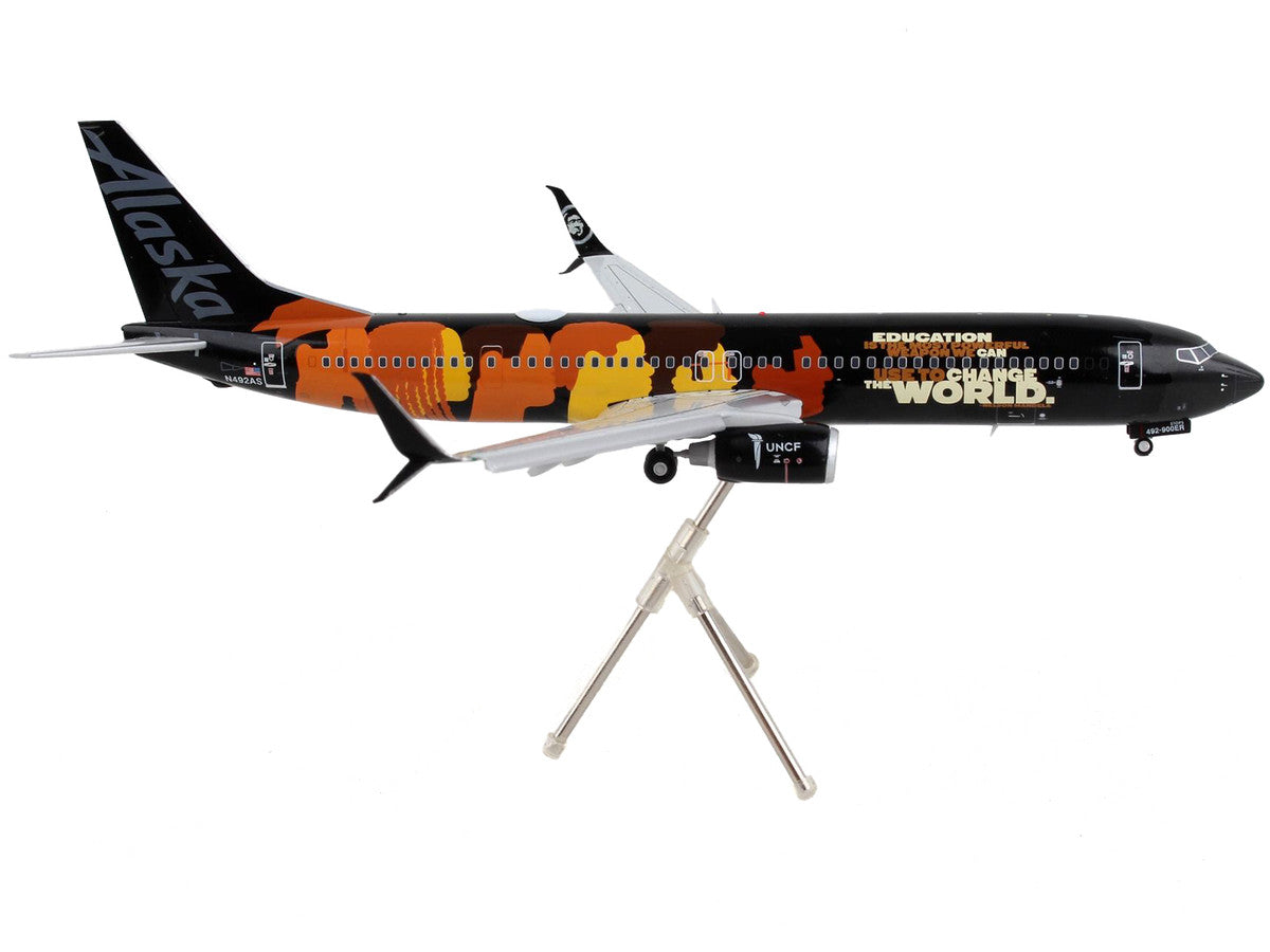Boeing 737-900ER Commercial Aircraft with Flaps Down "Alaska Airlines - Our Commitment" Black with Graphics "Gemini 200" Series 1/200 Diecast Model Airplane by GeminiJets LuxuryLifeWay Online Store