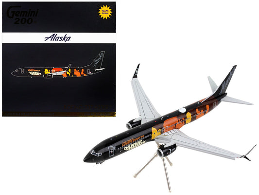 Boeing 737-900ER Commercial Aircraft with Flaps Down "Alaska Airlines - Our Commitment" Black with Graphics "Gemini 200" Series 1/200 Diecast Model Airplane by GeminiJets LuxuryLifeWay Online Store