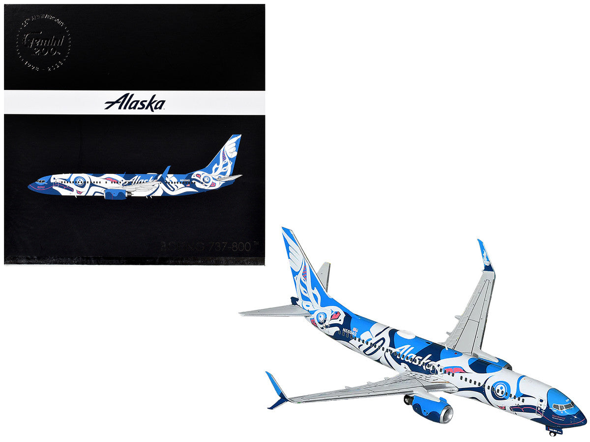 Boeing 737-800 Commercial Aircraft "Alaska Airlines" (N559AS) Salmon People Livery "Gemini 200" Series 1/200 Diecast Model Airplane by GeminiJets LuxuryLifeWay Online Store