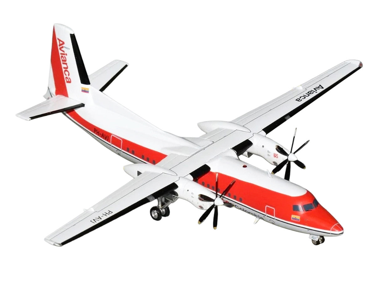 Fokker F50 Commercial Aircraft "Avianca Colombia" (PH-AVJ) White with Red Stripes "Gemini 200" Series 1/200 Diecast Model Airplane by GeminiJets LuxuryLifeWay Online Store