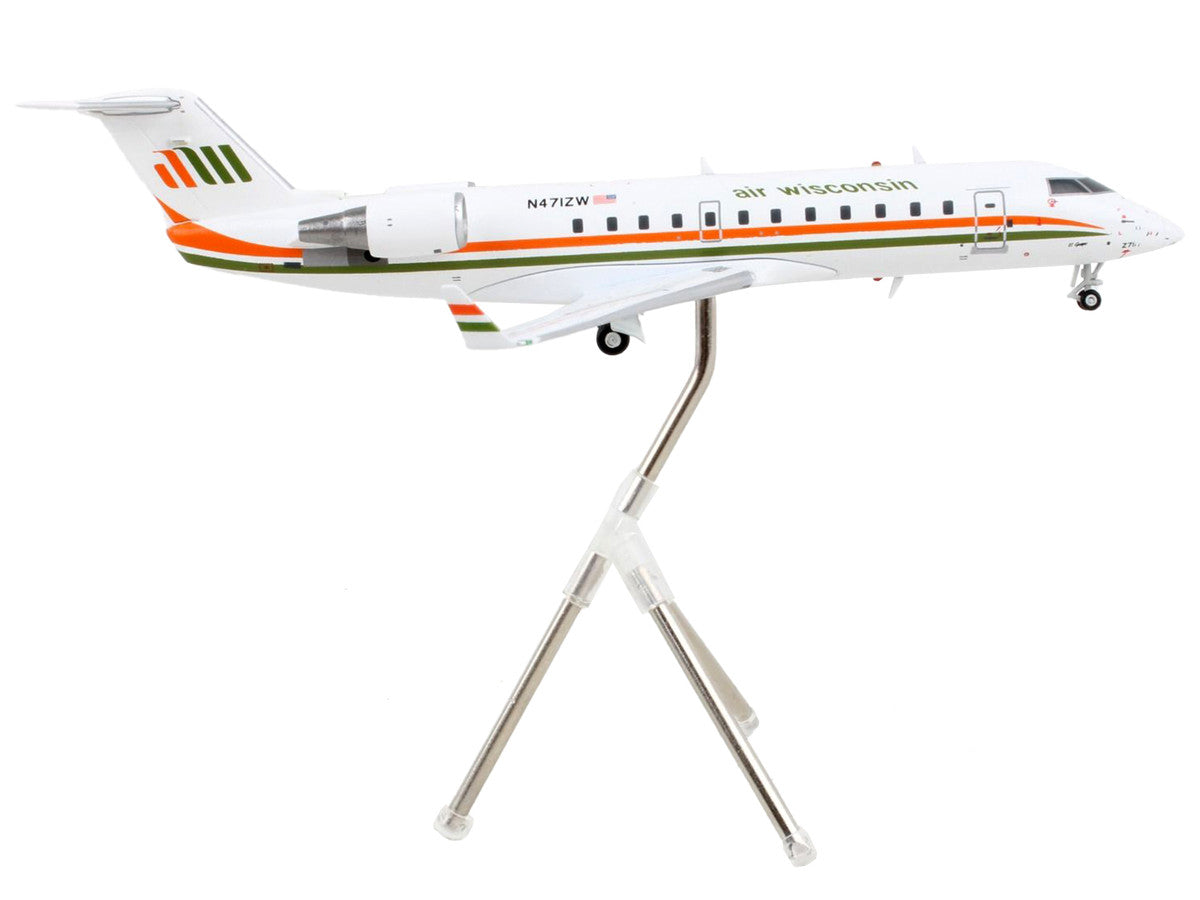 Bombardier CRJ200 Commercial Aircraft "Air Wisconsin" White with Orange and Green Stripes "Gemini 200" Series 1/200 Diecast Model Airplane by GeminiJets LuxuryLifeWay Online Store