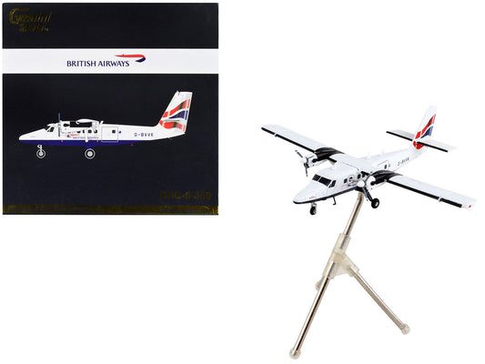 De Havilland DHC-6-300 Commercial Aircraft "British Airways" White with Striped Tail "Gemini 200" Series 1/200 Diecast Model Airplane by GeminiJets LuxuryLifeWay Online Store
