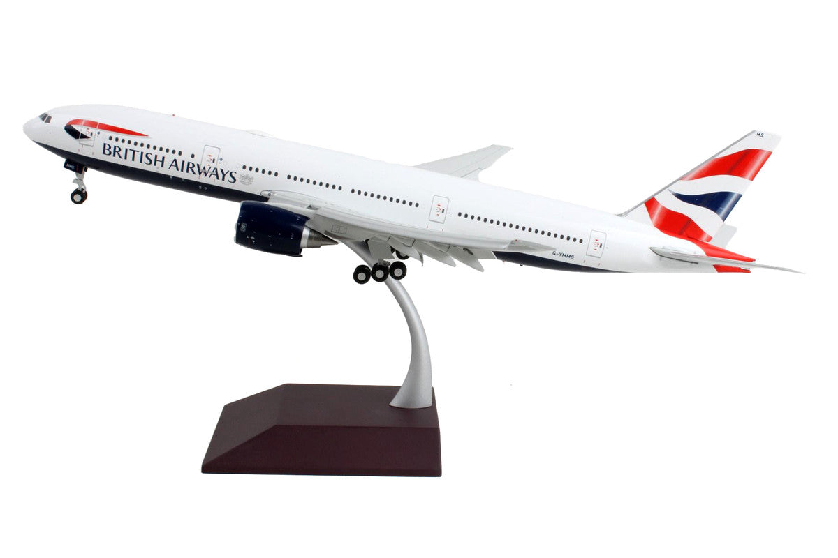 Boeing 777-200ER Commercial Aircraft with Flaps Down "British Airways" White with Striped Tail "Gemini 200" Series 1/200 Diecast Model Airplane by GeminiJets LuxuryLifeWay Online Store