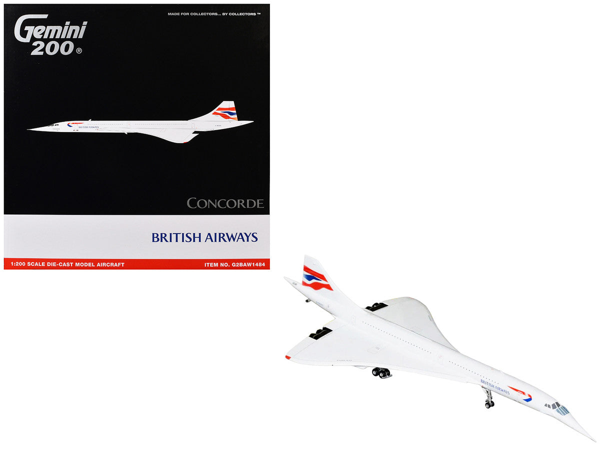 BAe/Aerospatiale Concorde Commercial Aircraft "British Airways" (G-BOAD) White with Tail Stripes "Gemini 200" Series 1/200 Diecast Model by GeminiJets LuxuryLifeWay Online Store