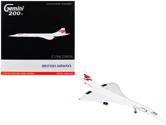 BAe/Aerospatiale Concorde Commercial Aircraft "British Airways" (G-BOAD) White with Tail Stripes "Gemini 200" Series 1/200 Diecast Model by GeminiJets LuxuryLifeWay Online Store