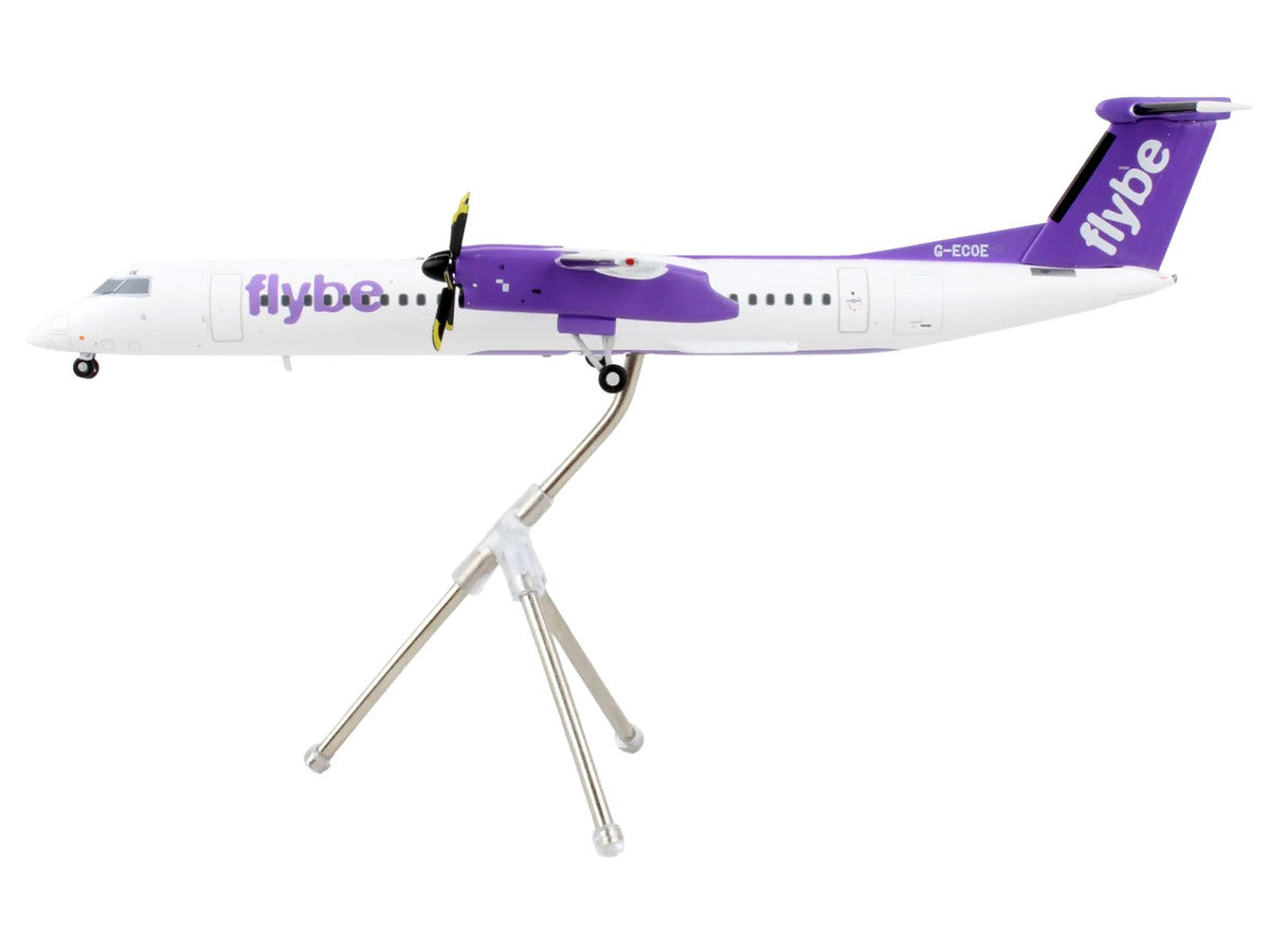 Bombardier Q400 Commercial Aircraft "Flybe" (G-ECOE) White with Purple Tail "Gemini 200" Series 1/200 Diecast Model Airplane by GeminiJets LuxuryLifeWay Online Store