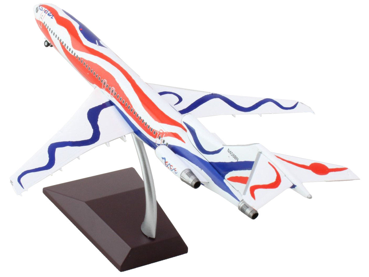 Boeing 727-200 Commercial Aircraft "Braniff International Airways - Calder Bicentennial Livery" White with Red and Blue Stripes "Gemini 200" Series 1/200 Diecast Model Airplane by GeminiJets LuxuryLifeWay Online Store