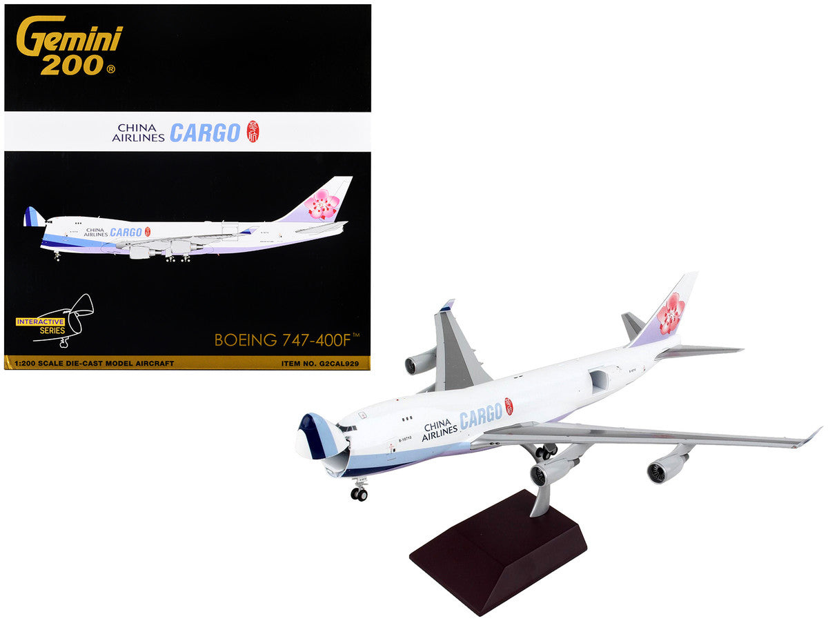 Boeing 747-400F Commercial Aircraft "China Airlines Cargo" White with Purple Tail "Gemini 200 - Interactive" Series 1/200 Diecast Model Airplane by GeminiJets LuxuryLifeWay Online Store