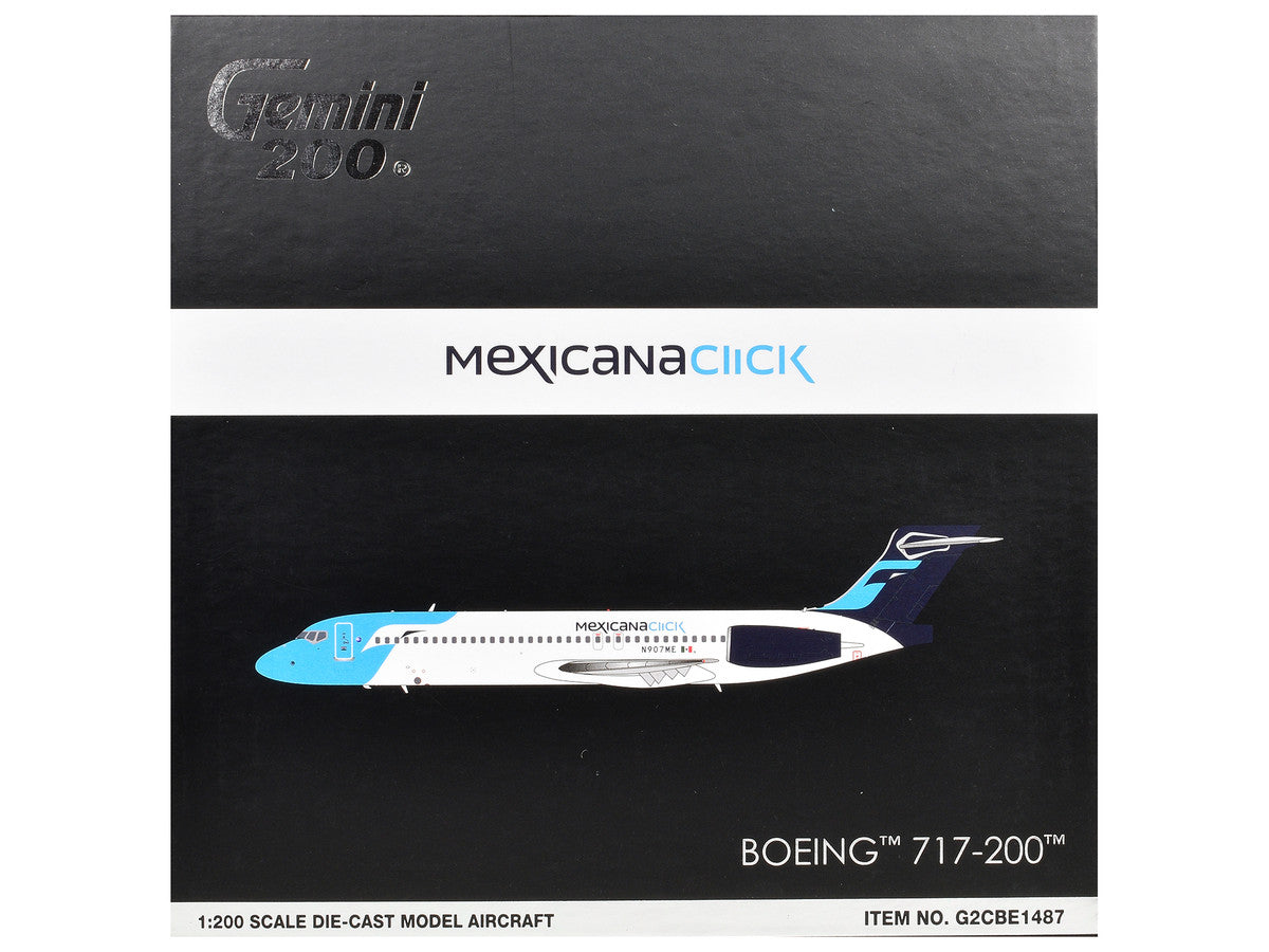 Boeing 717-200 Commercial Aircraft "Mexicana Click" (N907ME) White with Light Blue Nose and Dark Blue Tail "Gemini 200" Series 1/200 Diecast Model Airplane by GeminiJets LuxuryLifeWay Online Store